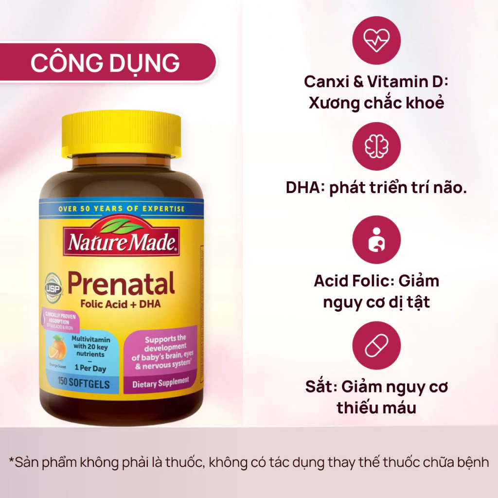 Vitamin bầu Nature Made Prenatal