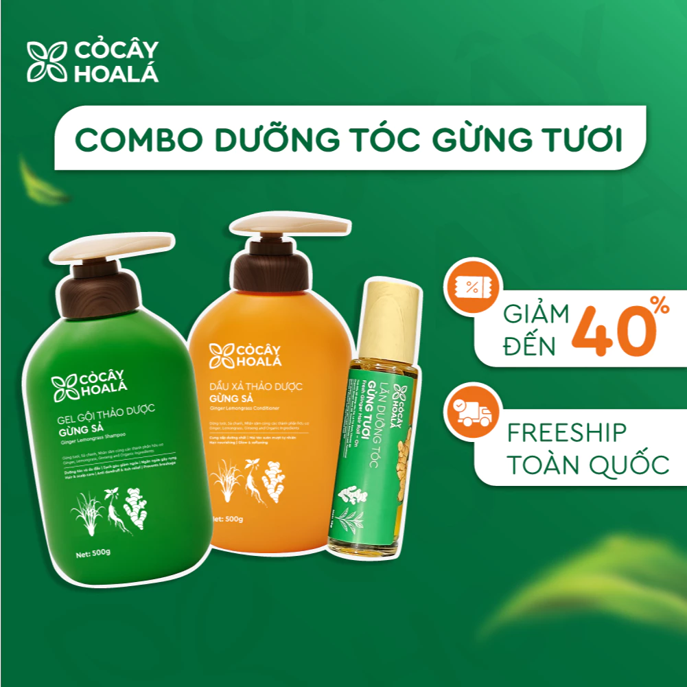 Dầu Gội Thảo Dược Gừng Sả Cỏ Cây Hoa Lá