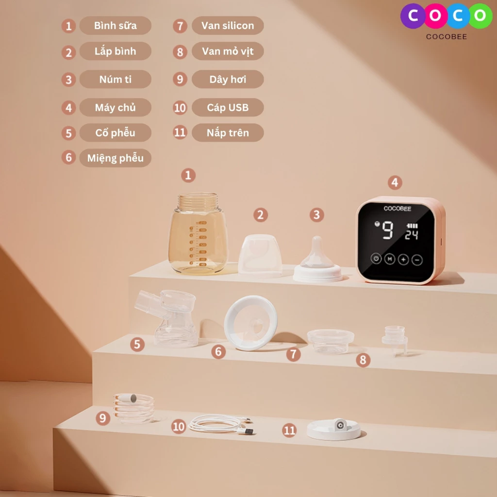 Máy hút sữa điện đôi COCOBEE cầm tay