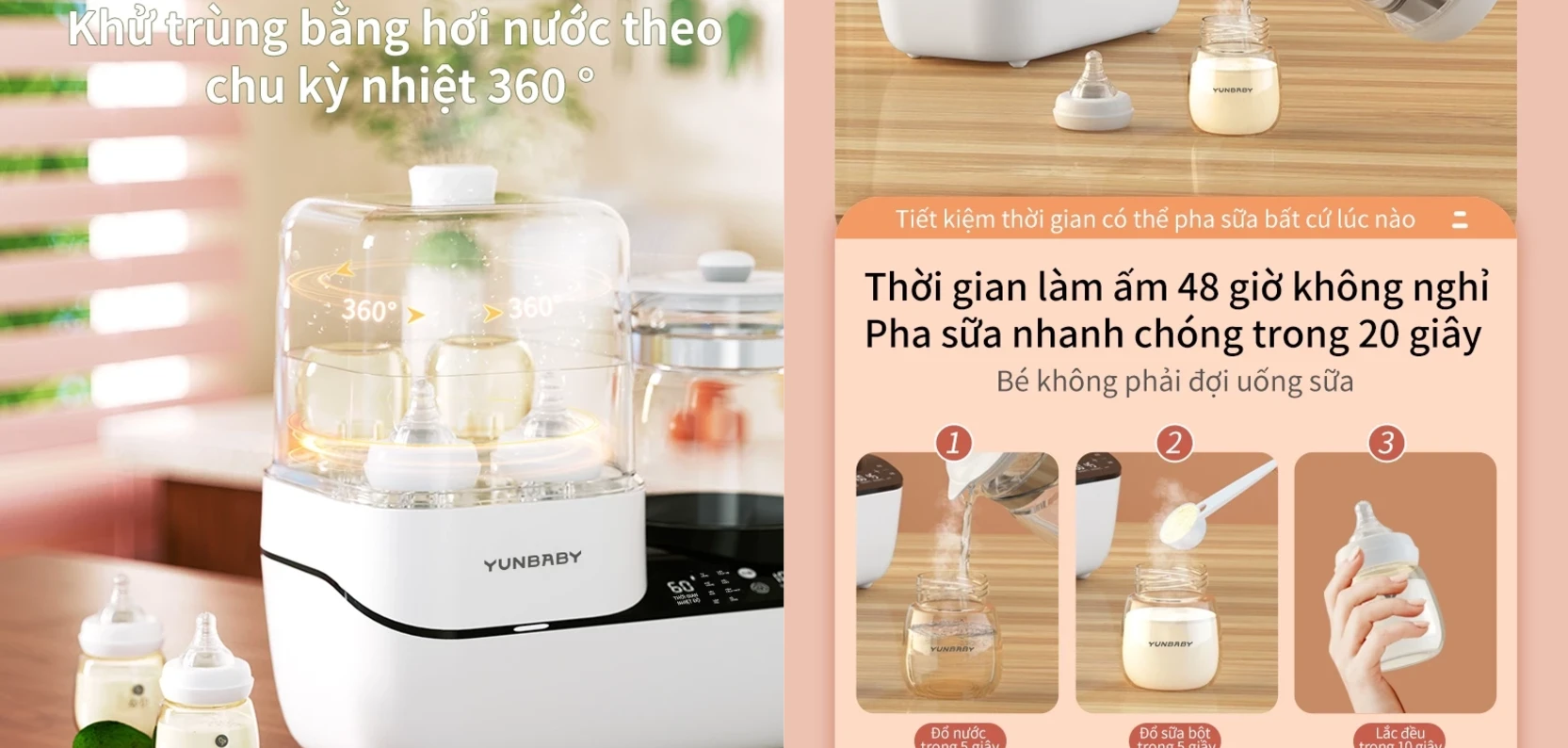 Máy Hâm Sữa Tiệt Trùng Yunbaby X16