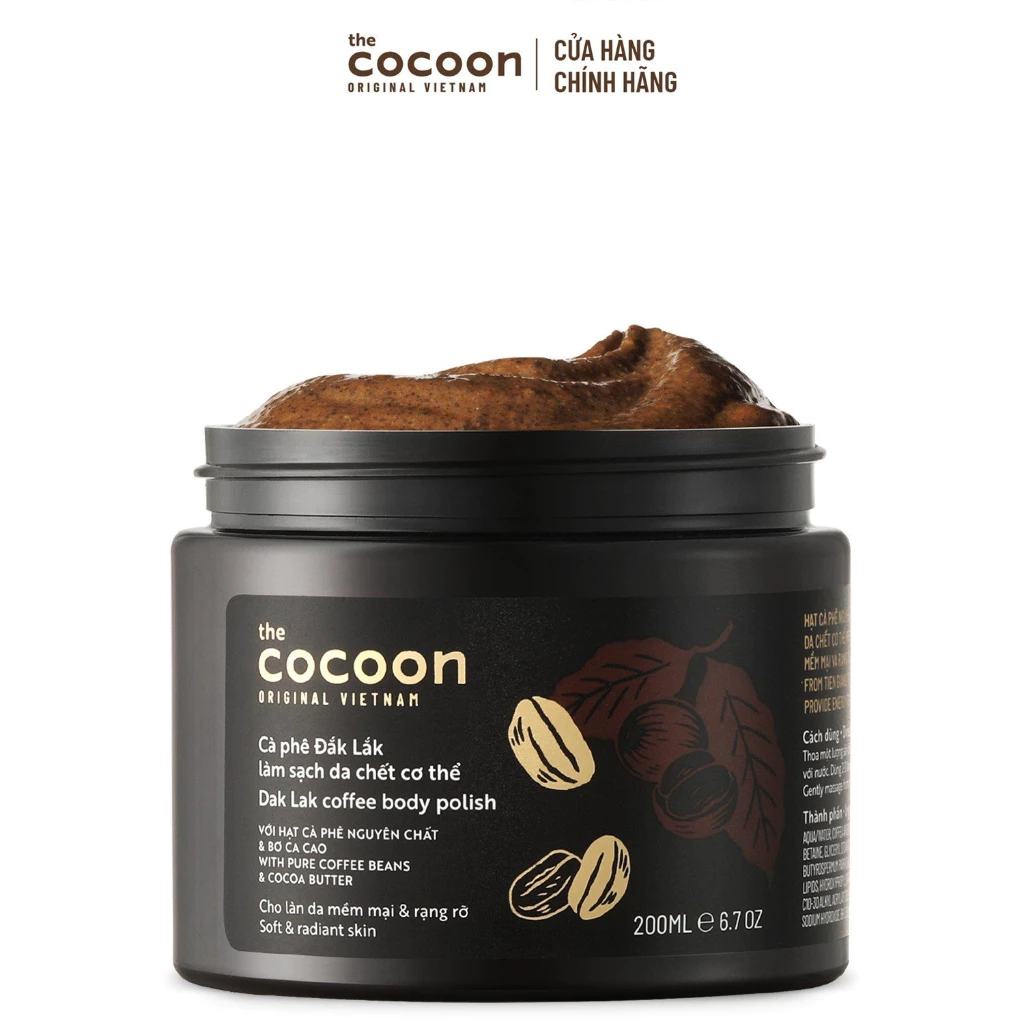 Tẩy da chết cơ thể cà phê Đắk Lắk Cocoon