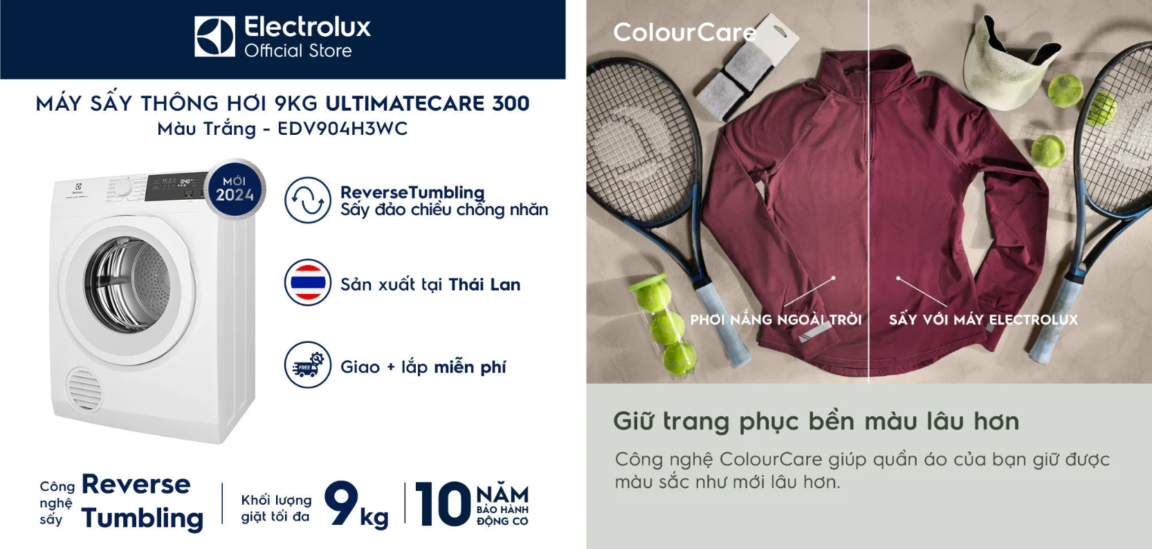 Máy sấy Electrolux EDV904H3WC